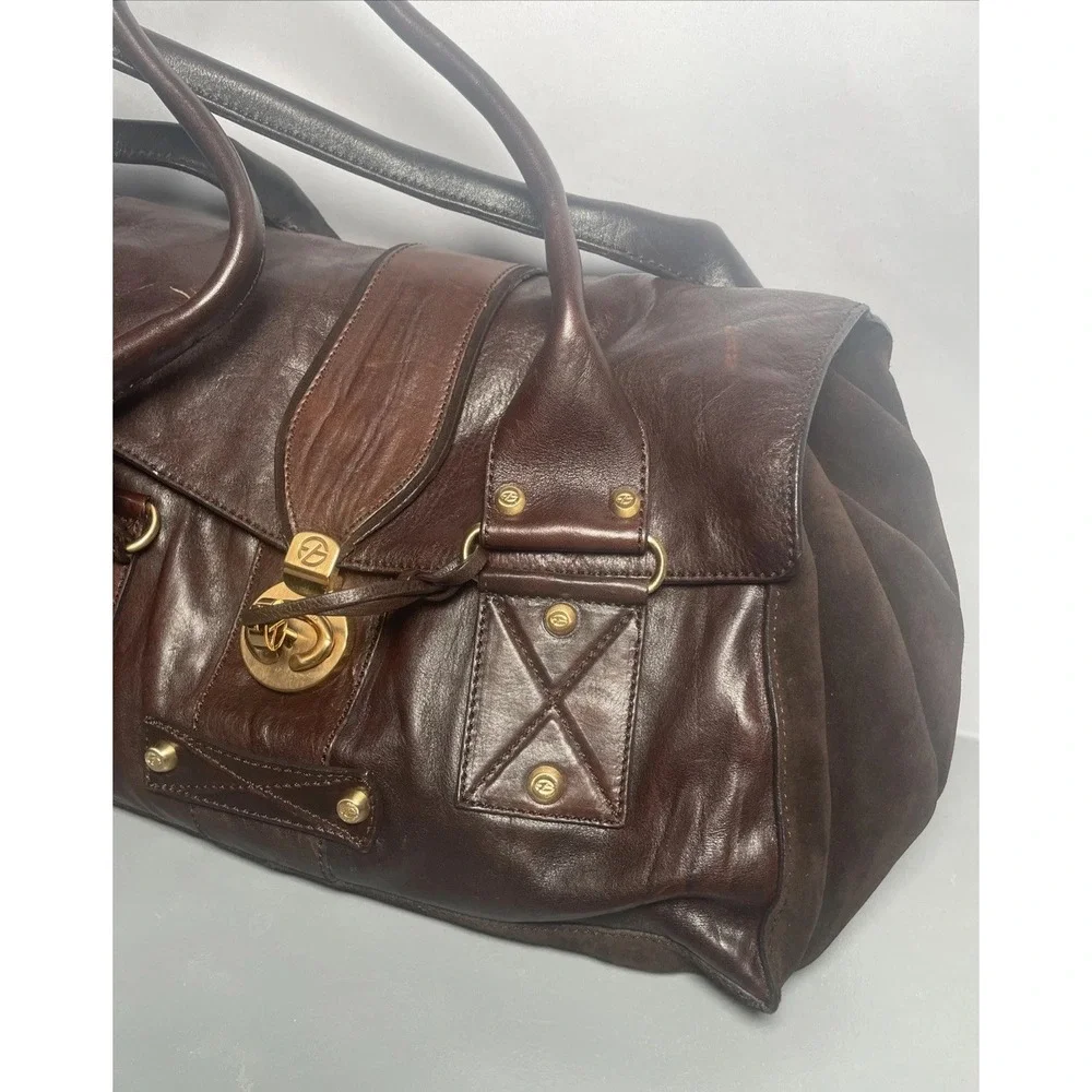 FRANCESCO BIASIA Large Leather Suede Handbag